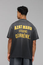 LES GENS WASHED BLACK WITH YELLOW T-SHIRT