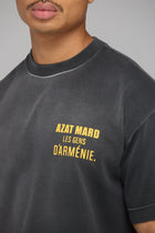 LES GENS WASHED BLACK WITH YELLOW T-SHIRT