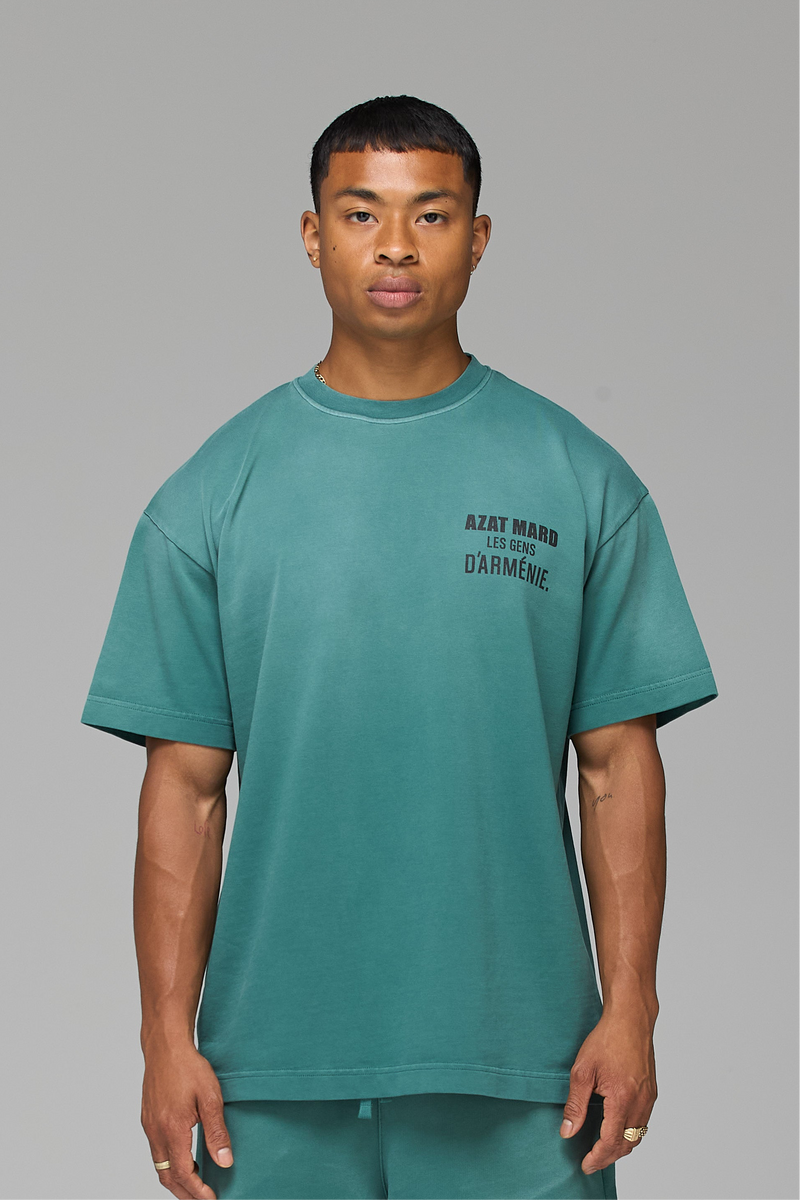 LES GENS WASHED GREEN T-SHIRT