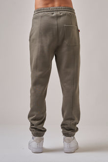 KHAKI/WHITE LOGO JOGGERS