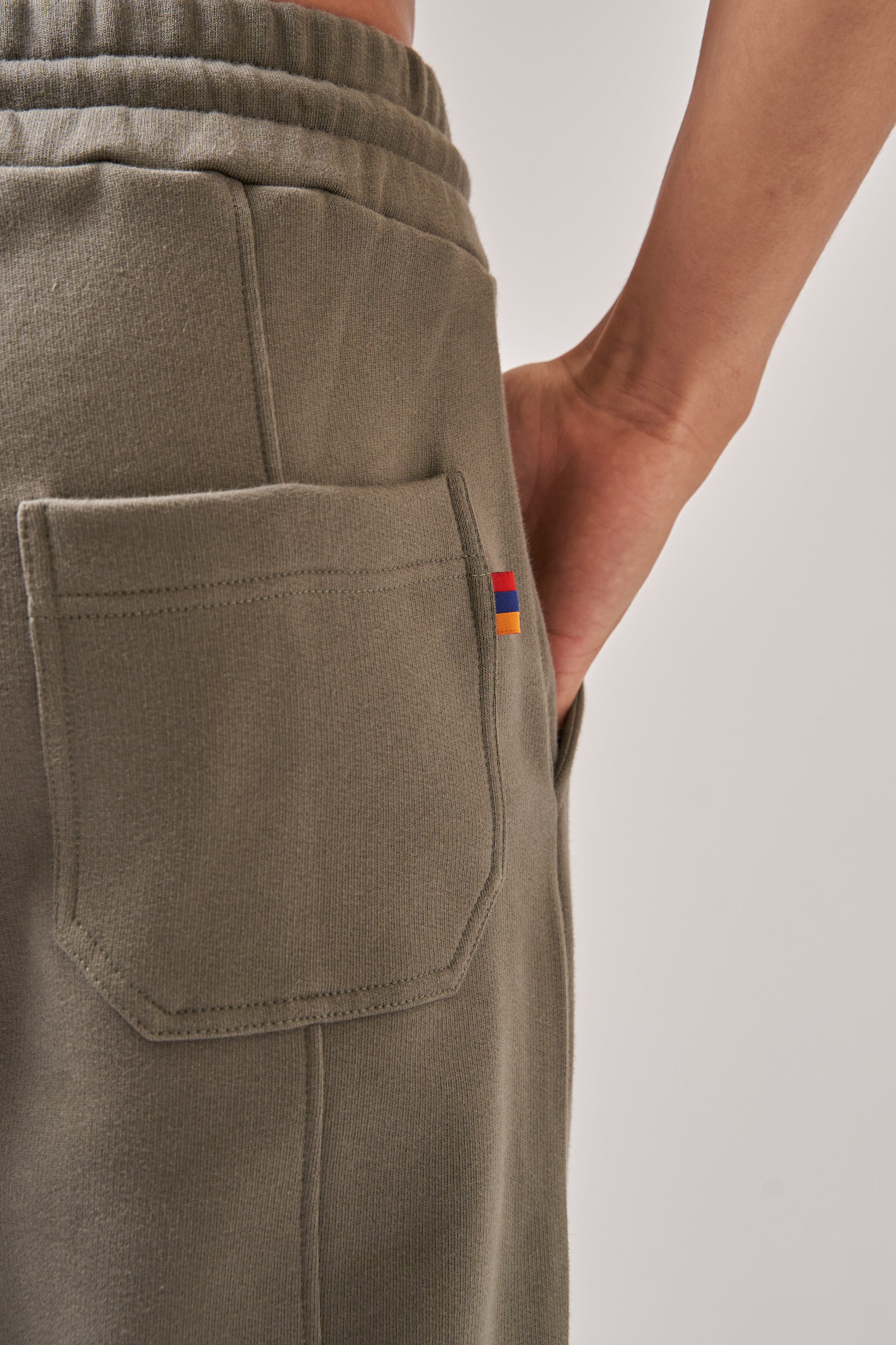 KHAKI/WHITE LOGO JOGGERS