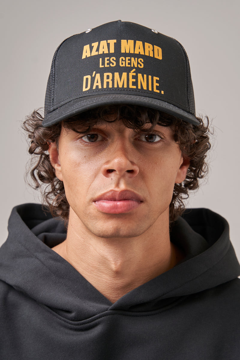LES GENS BLACK/YELLOW TRUCKER CAP