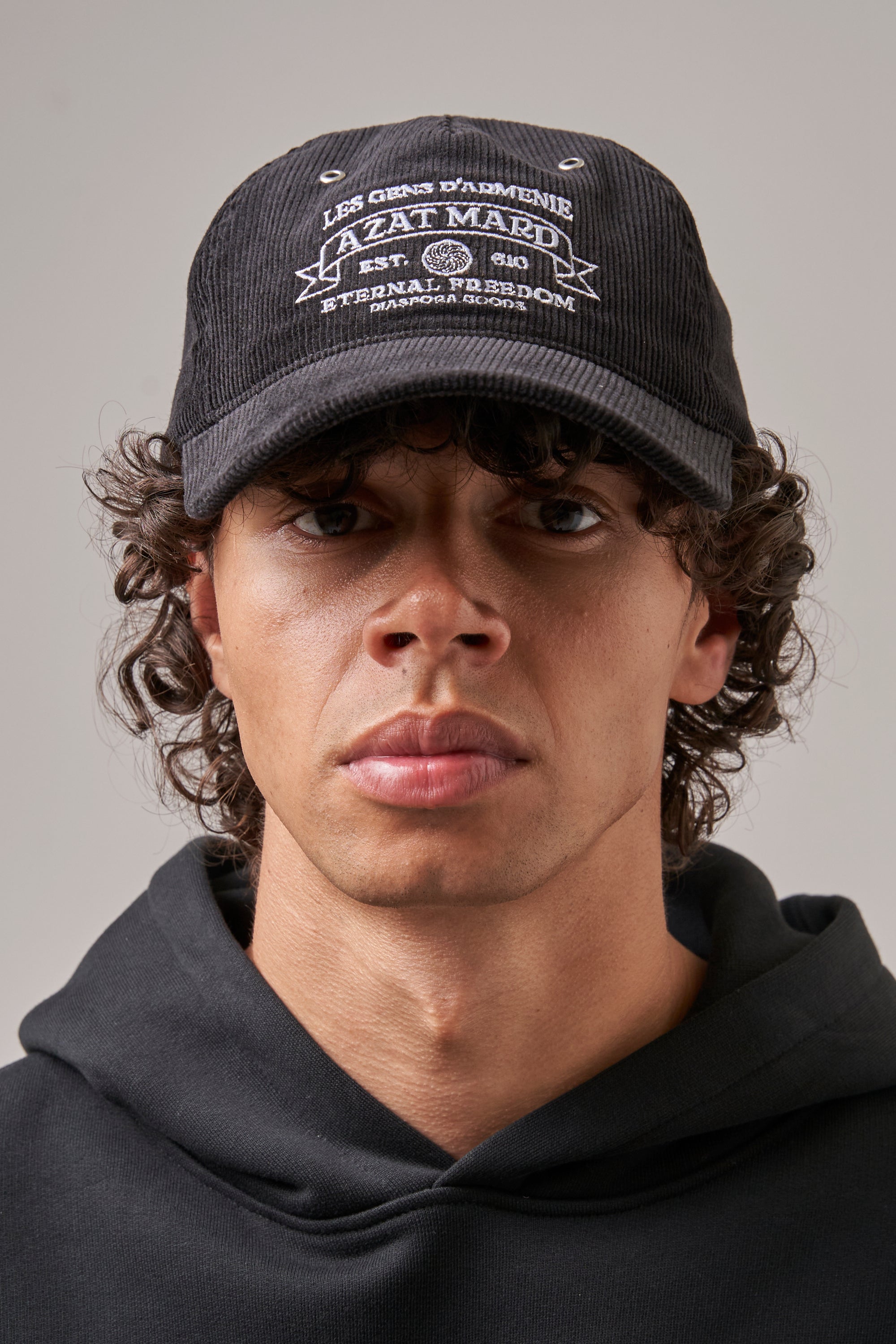 ETERNAL FREEDOM BLACK CORDUROY BASEBALL CAP