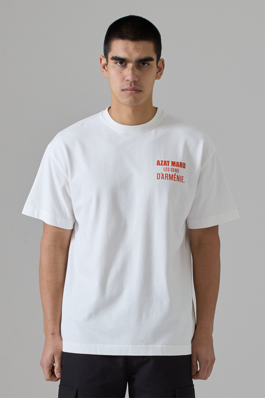 LES GENS OFF WHITE/ORANGE T-SHIRT