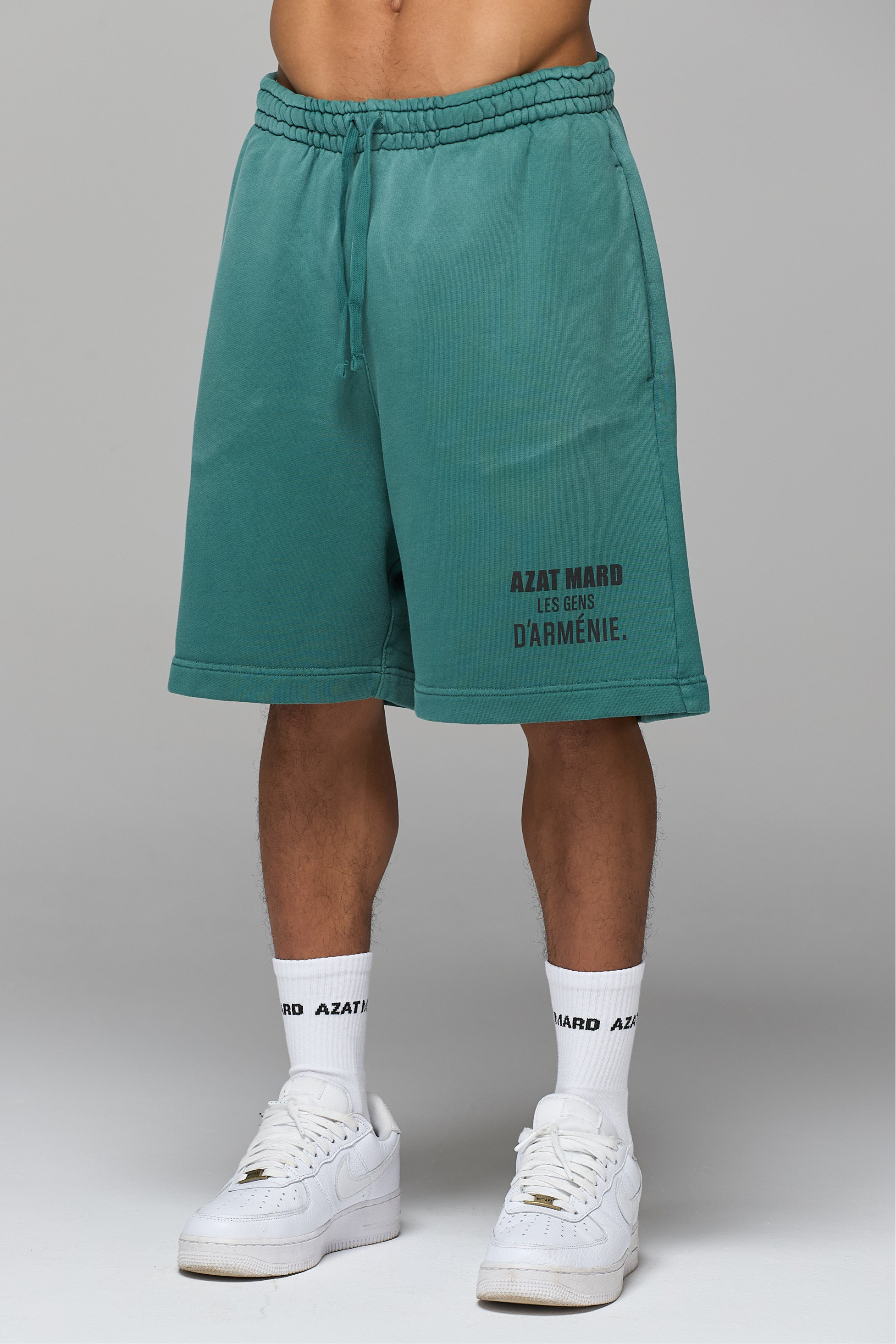 LES GENS WASHED GREEN SHORTS