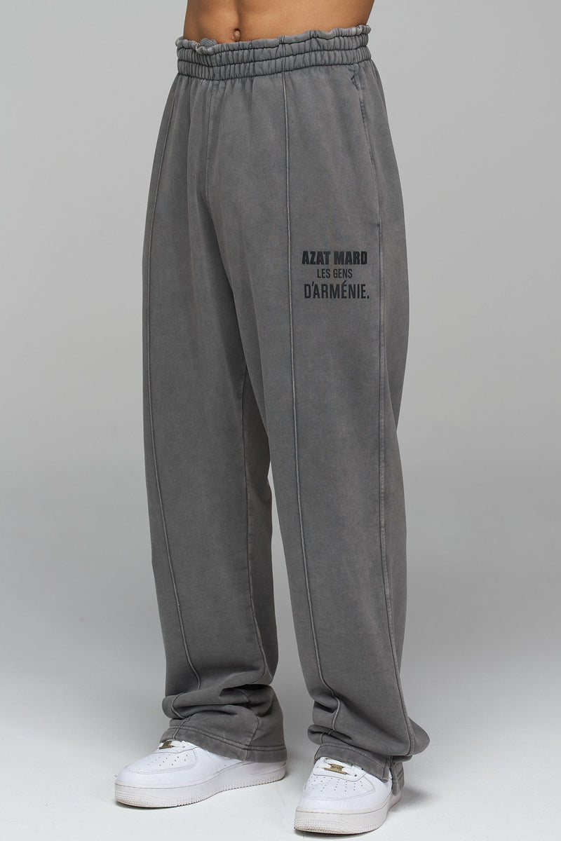 LES GENS WASHED CHARCOAL RELAXED STRAIGHT LEG JOGGERS