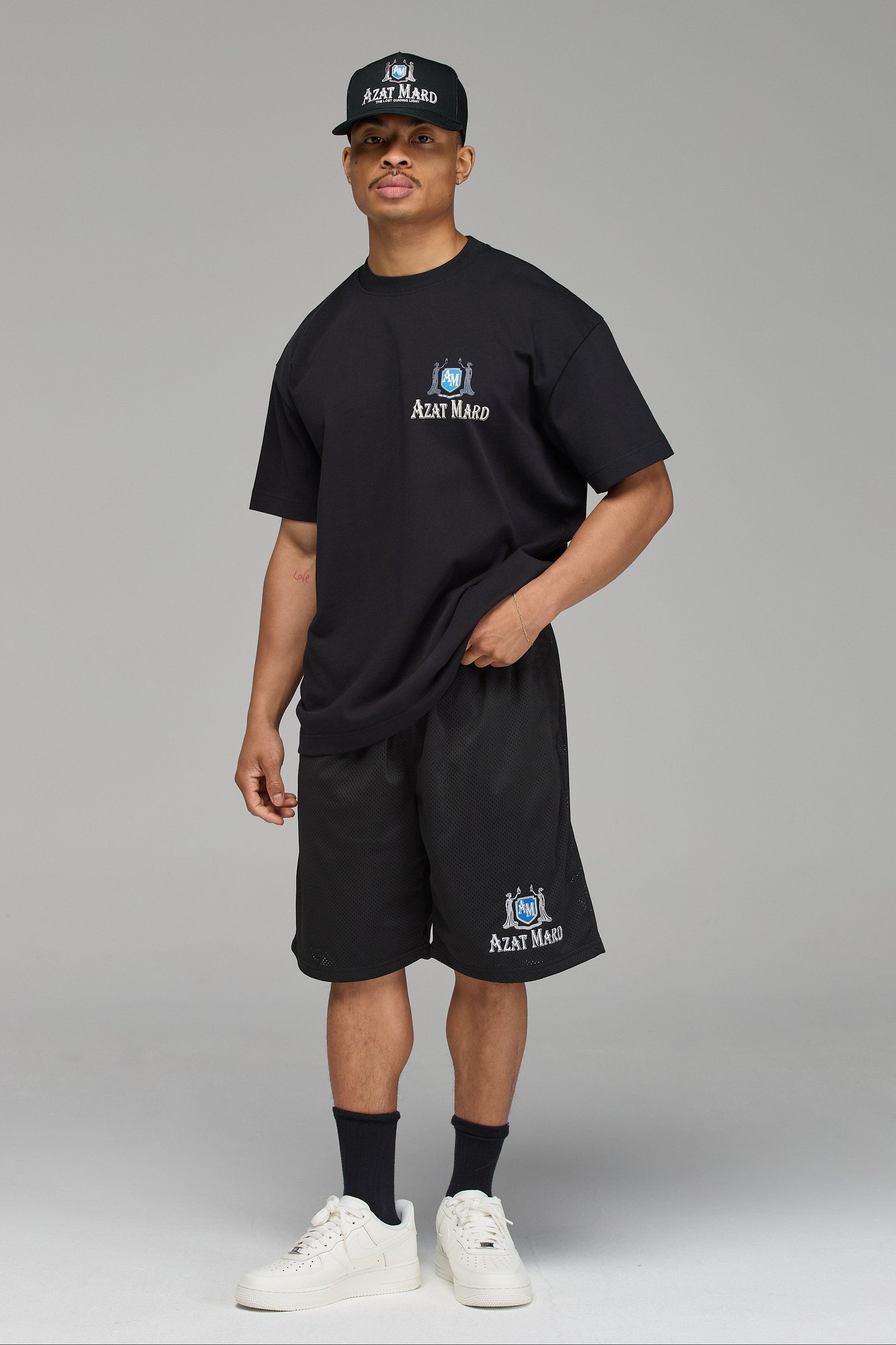 THE LOST GUIDING LIGHT BLACK MESH SHORTS