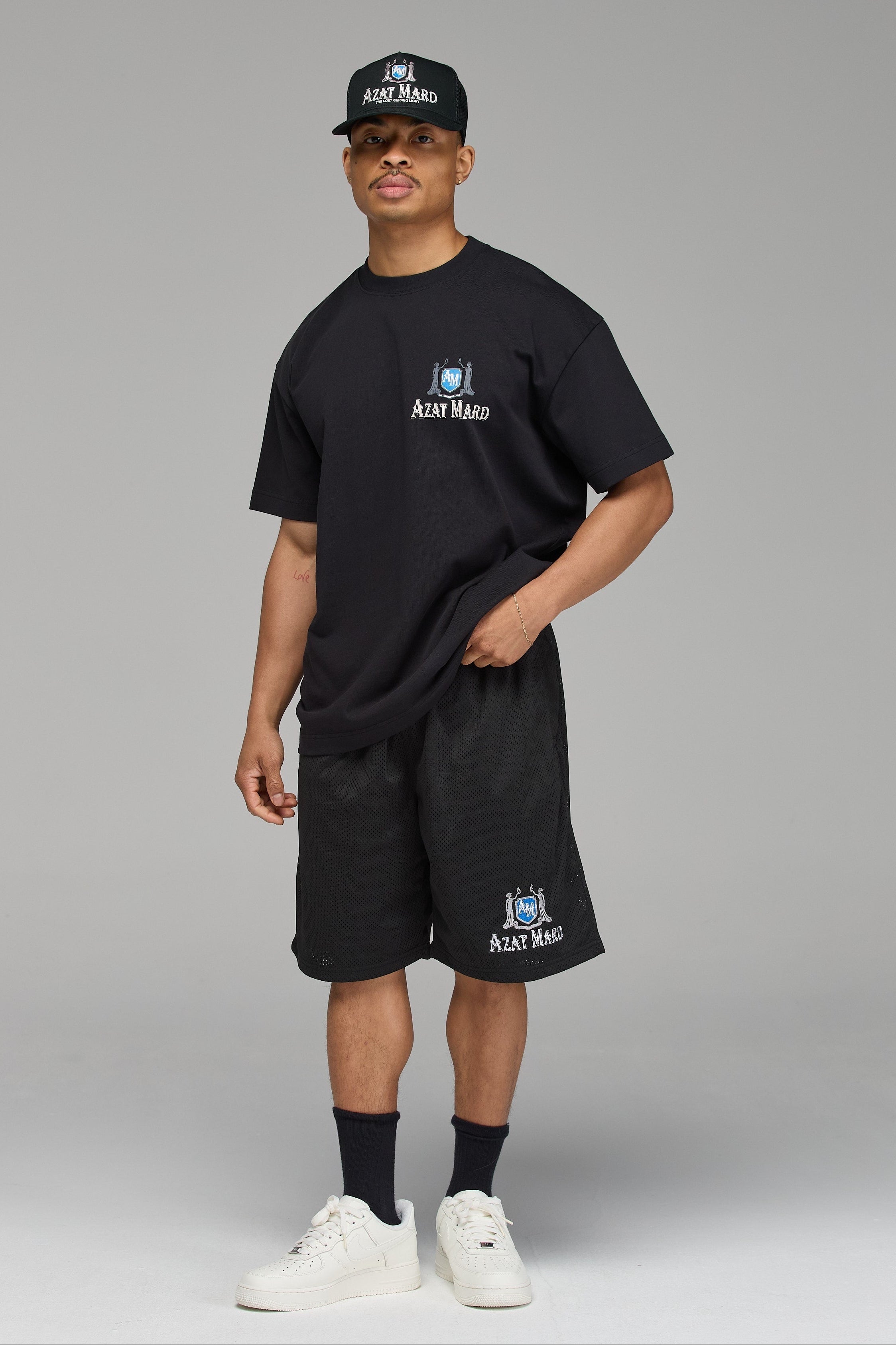THE LOST GUIDING LIGHT BLACK MESH SHORTS