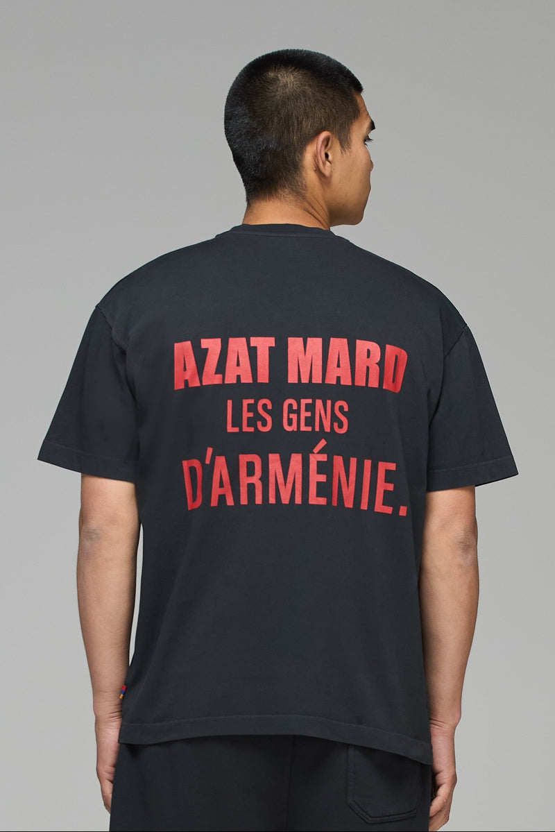 LES GENS WASHED BLACK/RED T-SHIRT