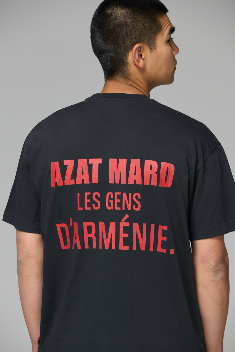 LES GENS WASHED BLACK/RED T-SHIRT