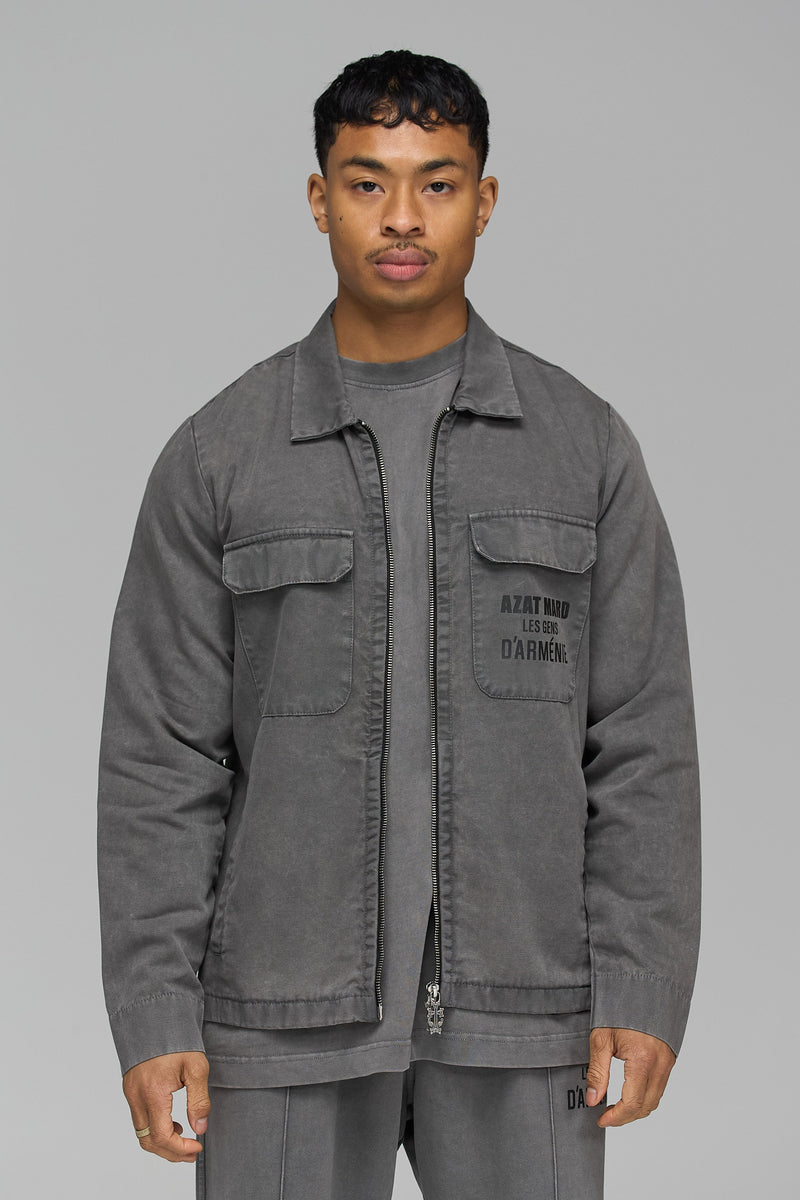 LES GENS WASHED CHARCOAL TWILL JACKET