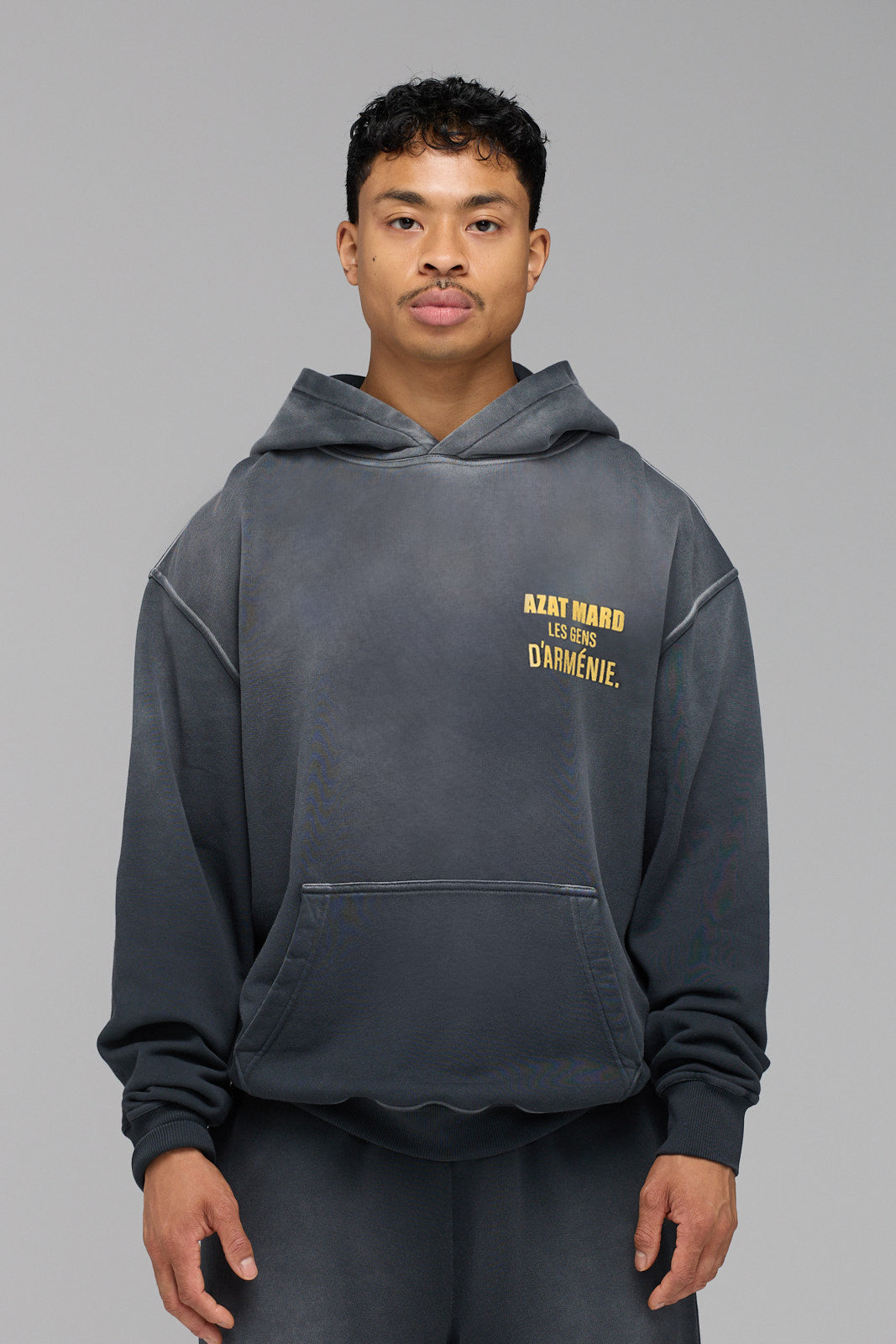 LES GENS WASHED BLACK WITH YELLOW HOODIE