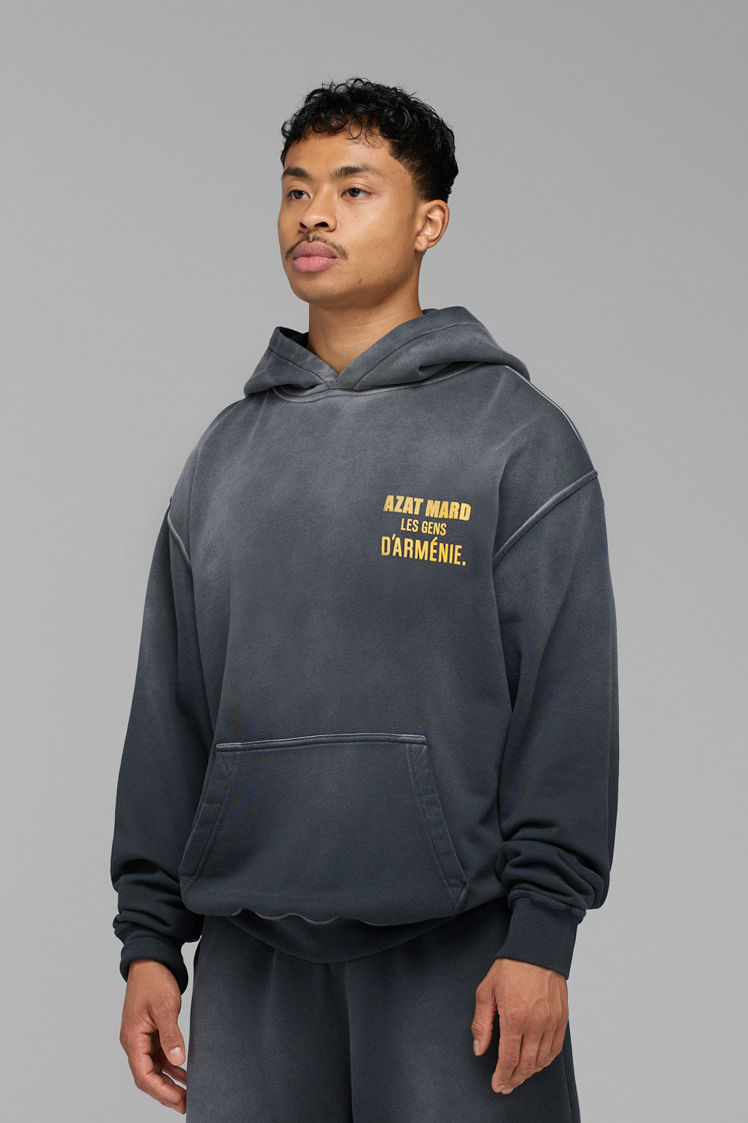 LES GENS WASHED BLACK WITH YELLOW HOODIE