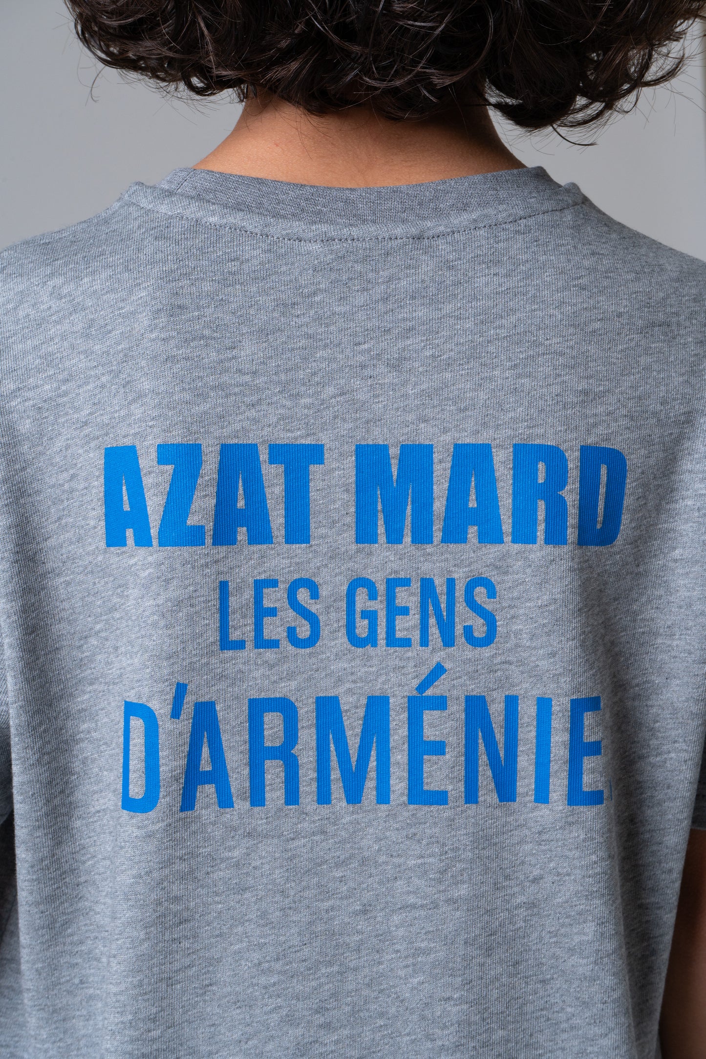 LES GENS HEATHER GREY/BLUE KIDS T-SHIRT