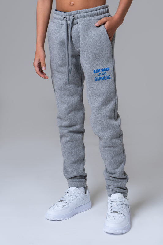 LES GENS HEATHER GREY/BLUE KIDS JOGGERS