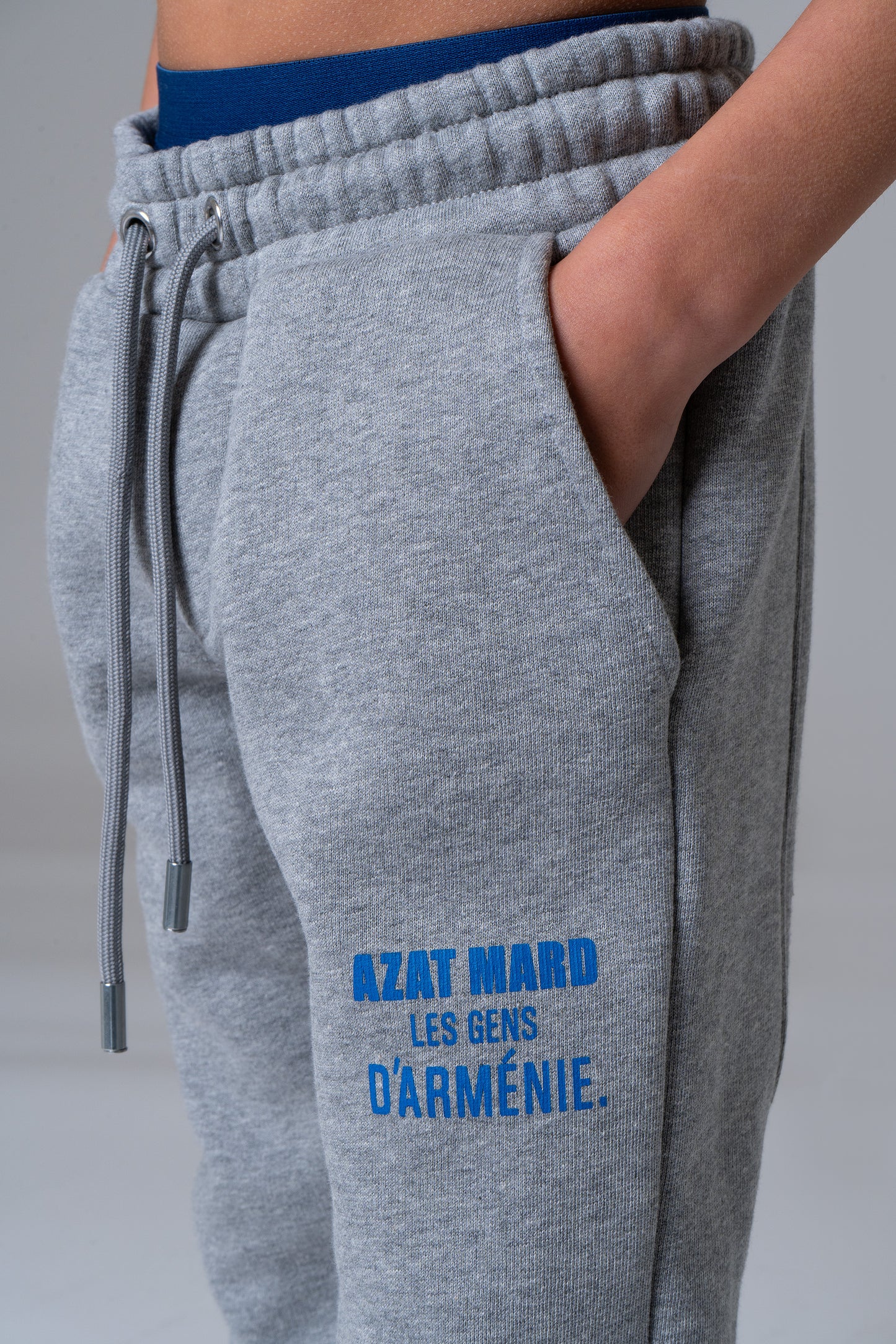 LES GENS HEATHER GREY/BLUE KIDS JOGGERS