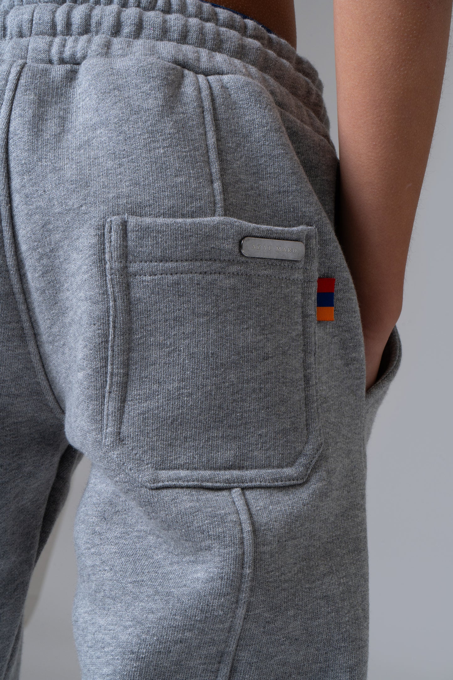 LES GENS HEATHER GREY/BLUE KIDS JOGGERS