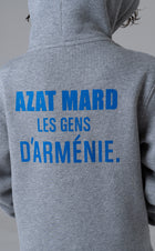 LES GENS HEATHER GREY/BLUE KIDS HOODIE