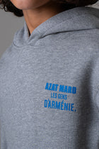 LES GENS HEATHER GREY/BLUE KIDS HOODIE