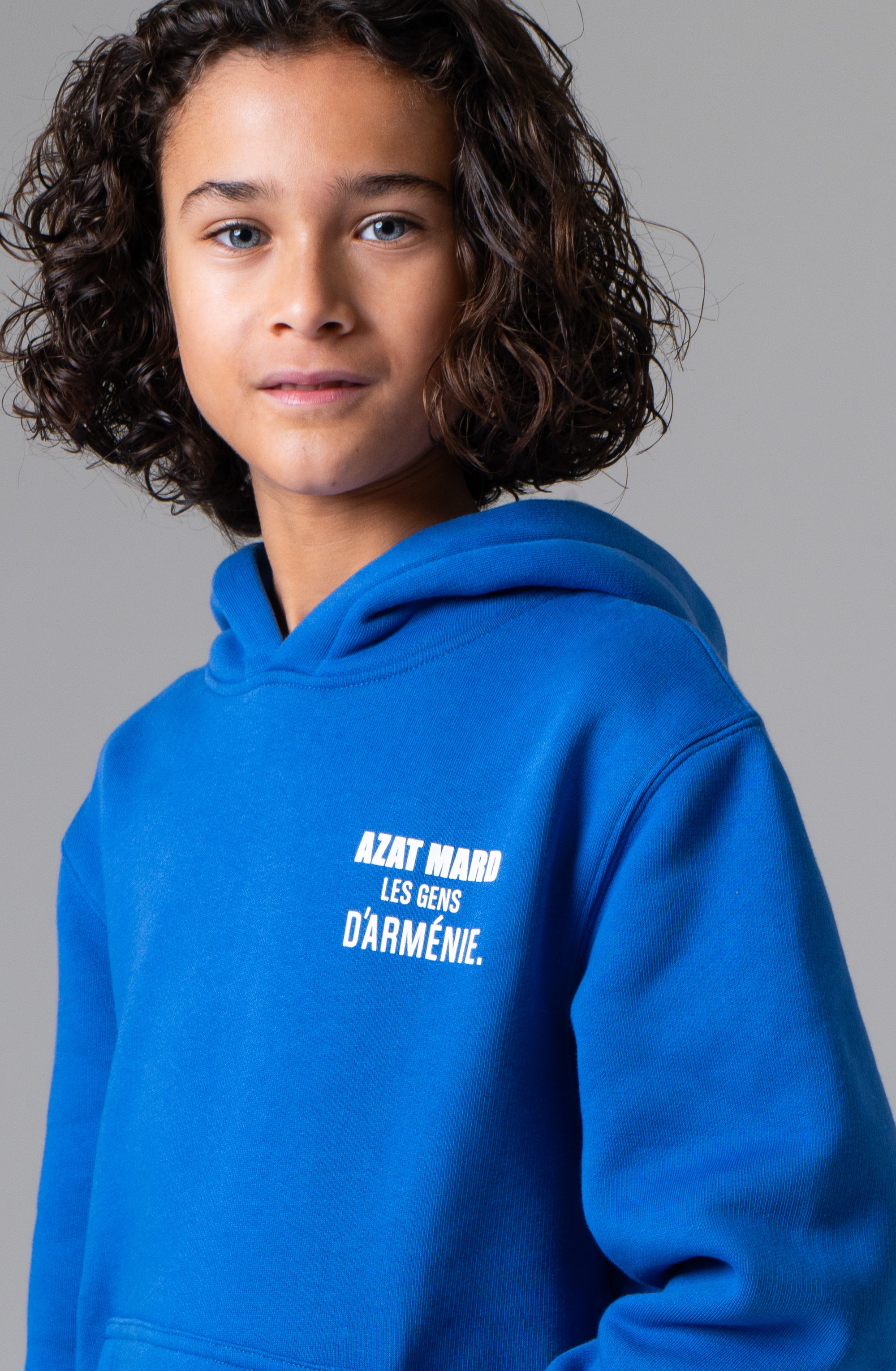 LES GENS COBALT BLUE/WHITE KIDS HOODIE