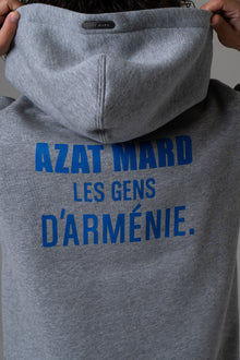 LES GENS HEATHER GREY/BLUE KIDS HOODIE