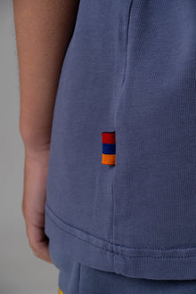 LES GENS WASHED NAVY/YELLOW KIDS T-SHIRT