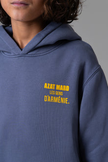 LES GENS WASHED NAVY/YELLOW KIDS HOODIE