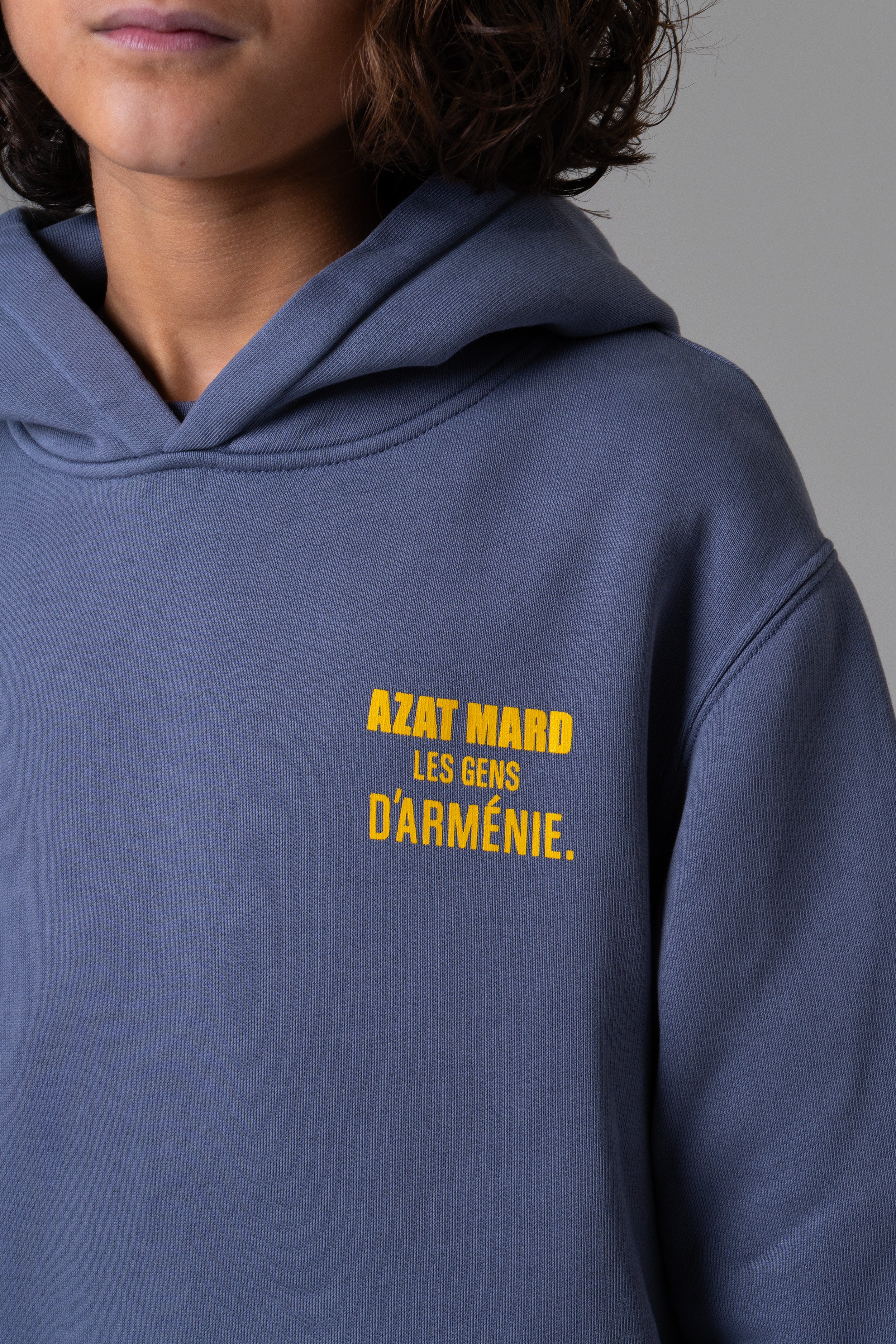 LES GENS WASHED NAVY/YELLOW KIDS HOODIE