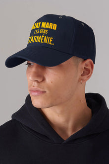 LES GENS NAVY/YELLOW TRUCKER CAP