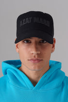 BLACK ON BLACK BLUE SNAP MESH CAP