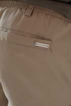 PLAQUE POCKET DETAIL BEIGE TWILL PANTS