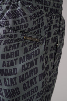 Khaki Wave Print Swim Shorts