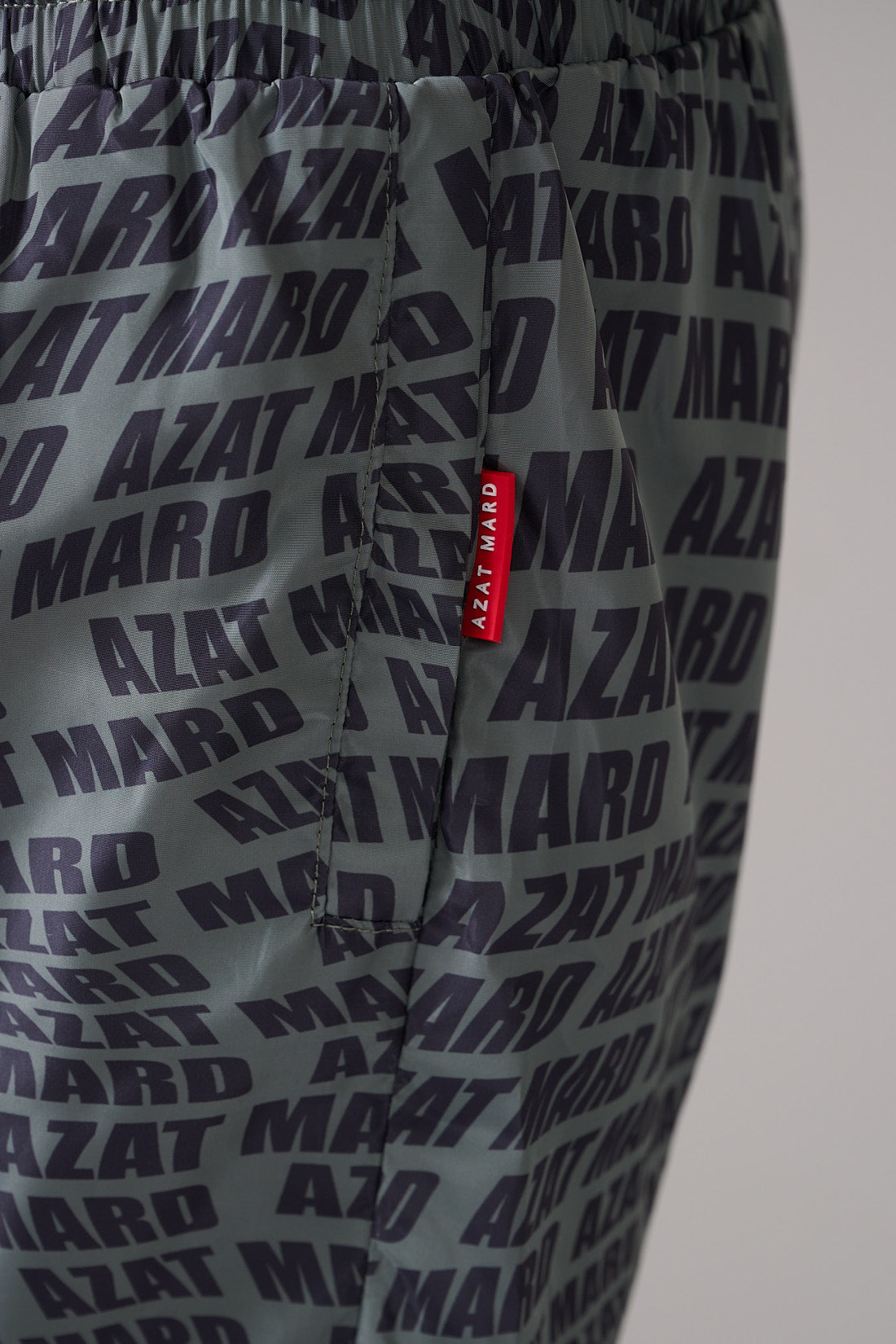 Khaki Wave Print Swim Shorts