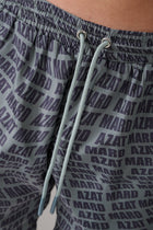 Khaki Wave Print Swim Shorts