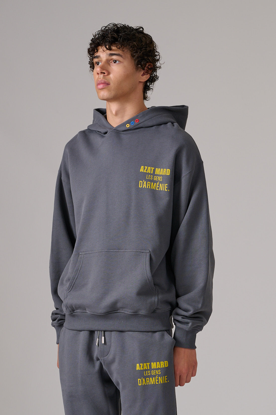 LES GENS CHARCOAL/YELLOW HOODIE