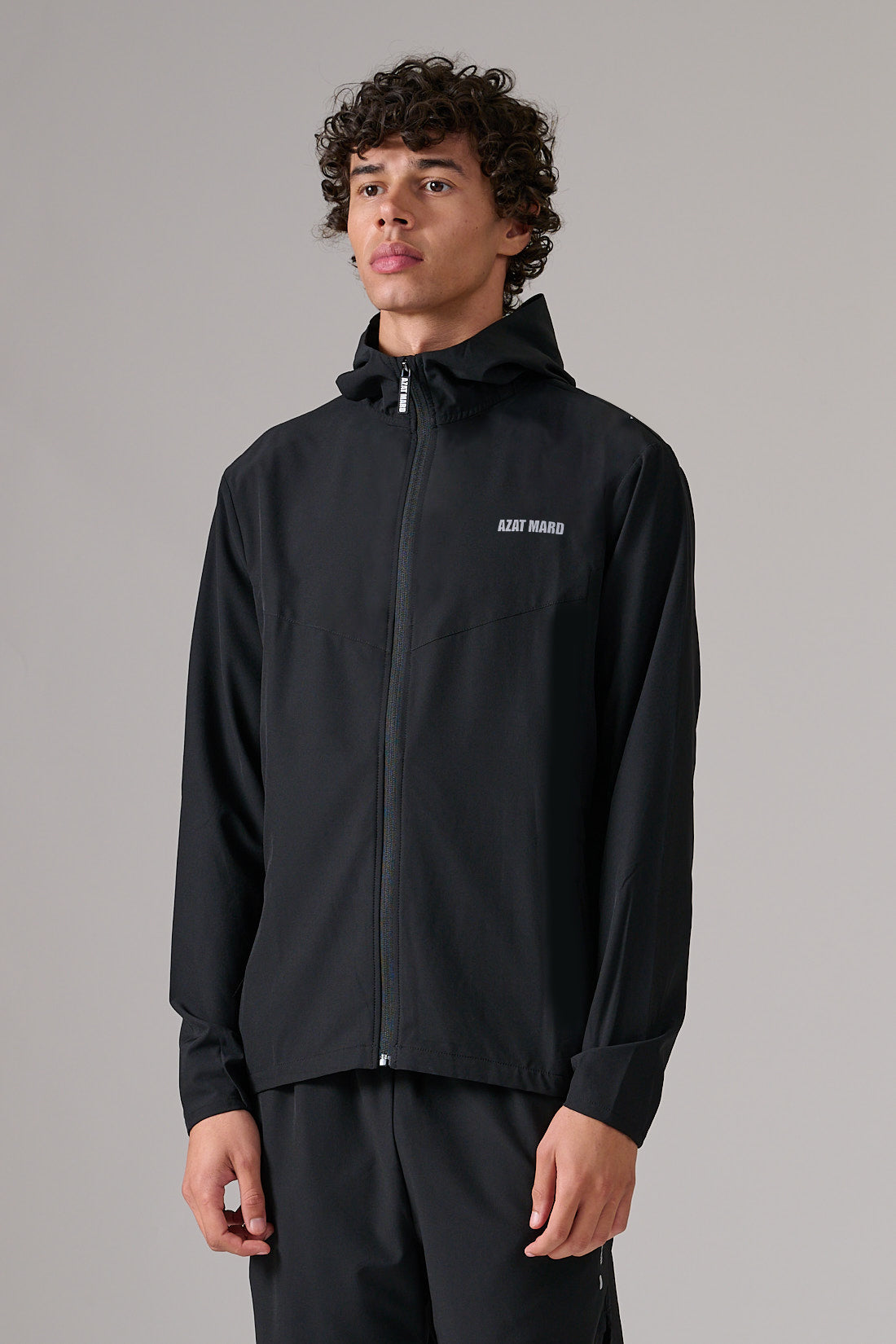 BLACK ACTIVEWEAR WINDBREAKER
