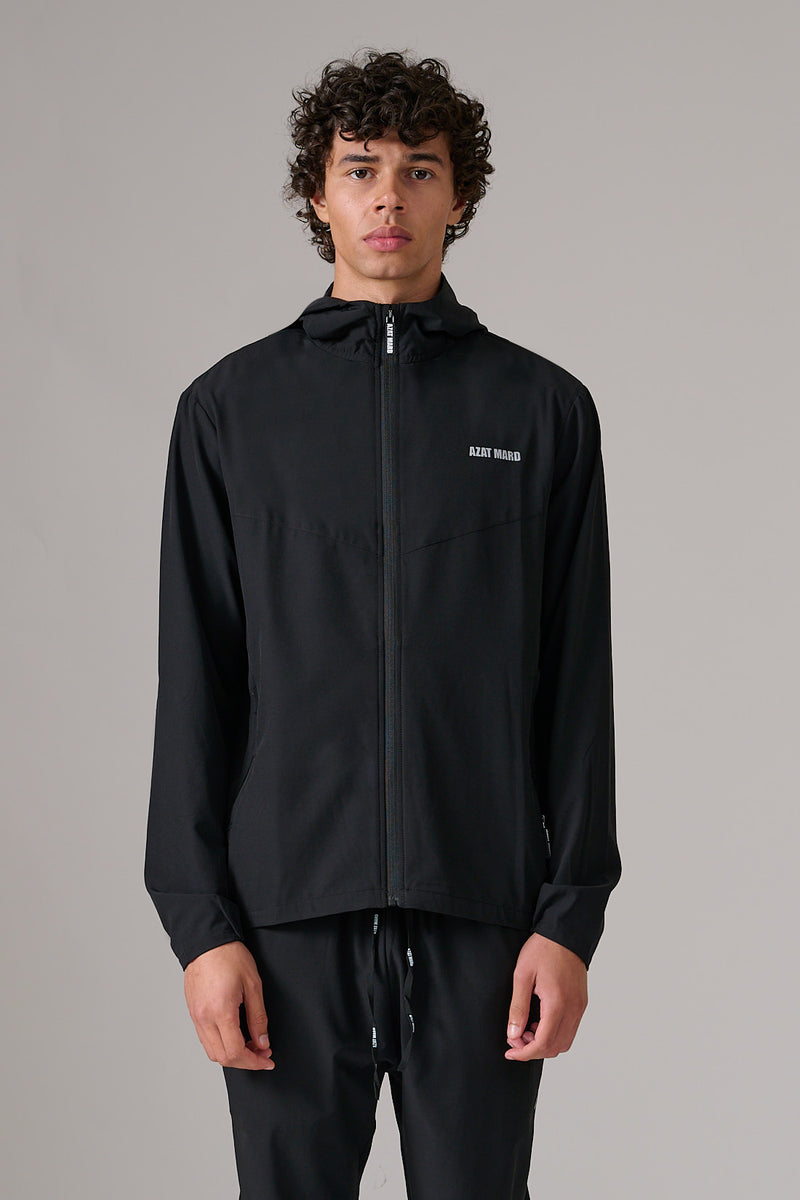 BLACK ACTIVEWEAR WINDBREAKER