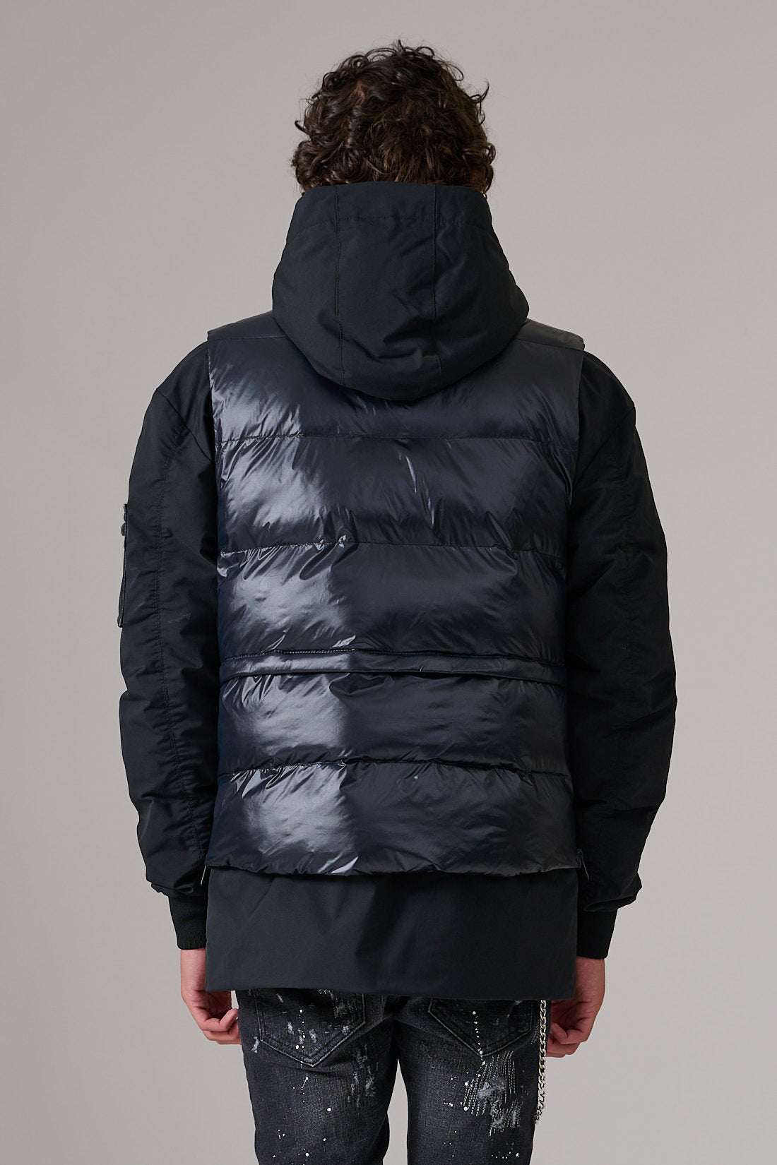 Long down padded jacket best sale