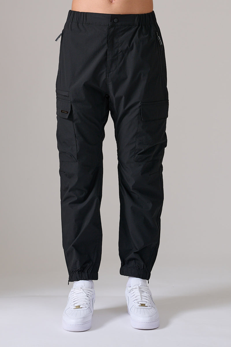 Black Ripstop Cuffed Pants