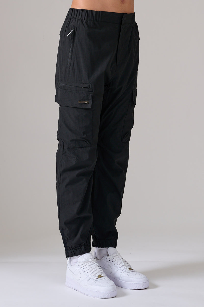 Black Ripstop Cuffed Pants