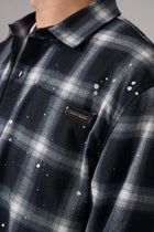 BLACK AND WHITE CHECK LOGO SHIRT